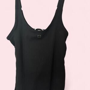 Black tank top with cut